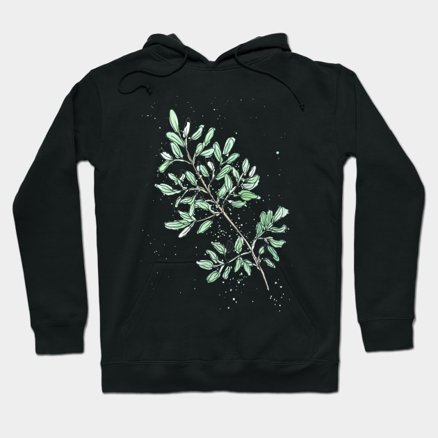 Olive leaf branch - Botanical water colour Hoodie by B-ARTIZAN
